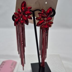 Elegant Red Crystal Earrings